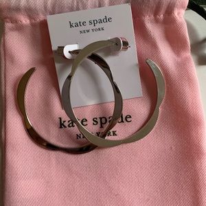 Kate spade scallop silver hoops